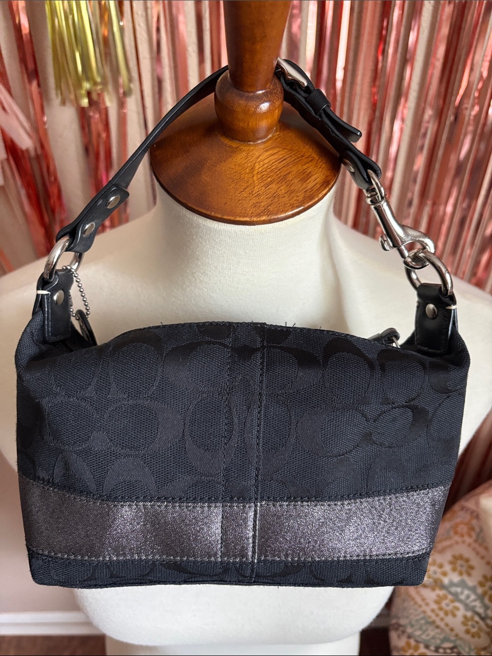 Vintage Coach F40024 Monogram Mini Shoulder Bag